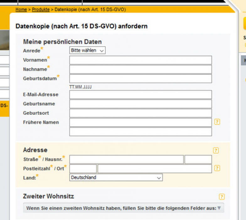 Schufa Auskunft Düsseldorf sofort online Formular