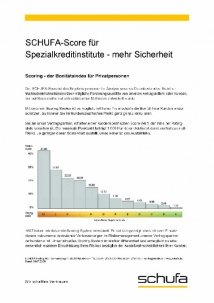 Schufa Score-Tabelle - Spezialkreditinstitute