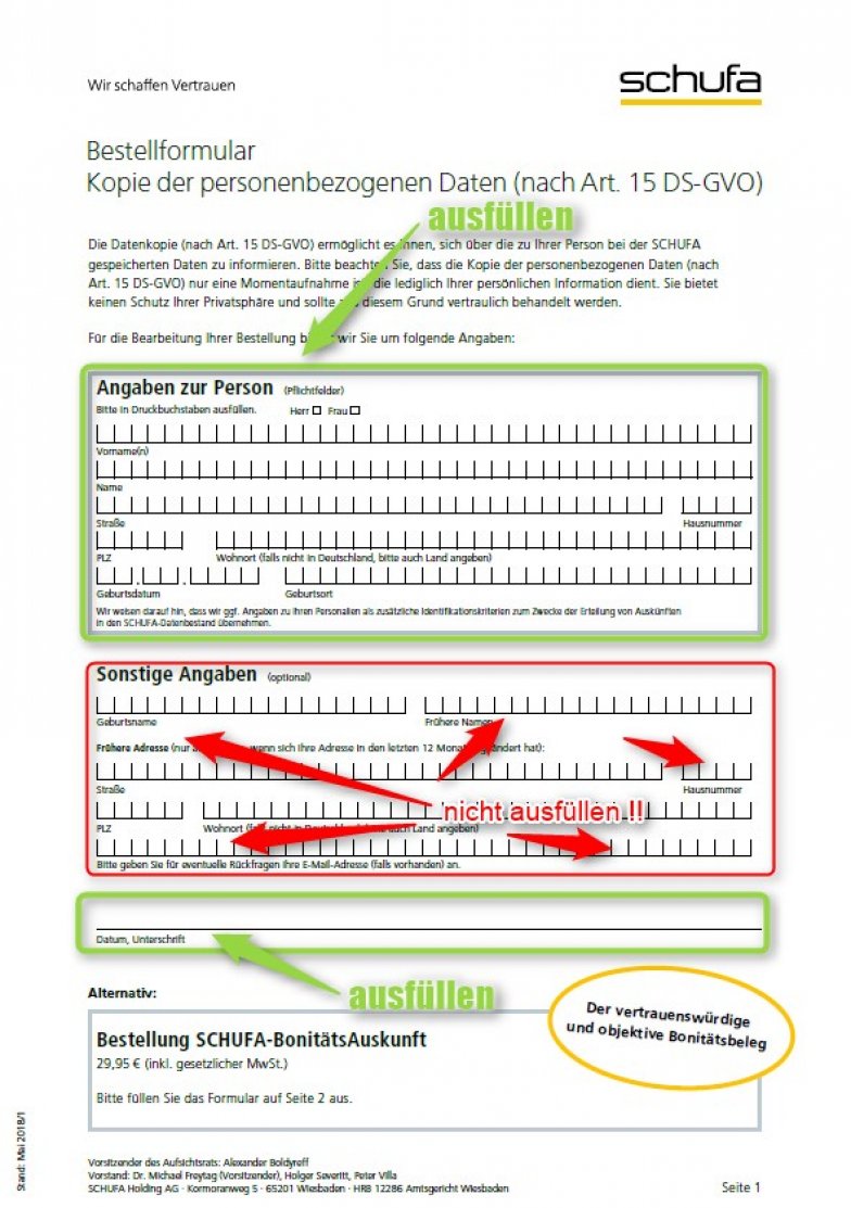 Schufa Auskunft Per Post - Hier Beantragen